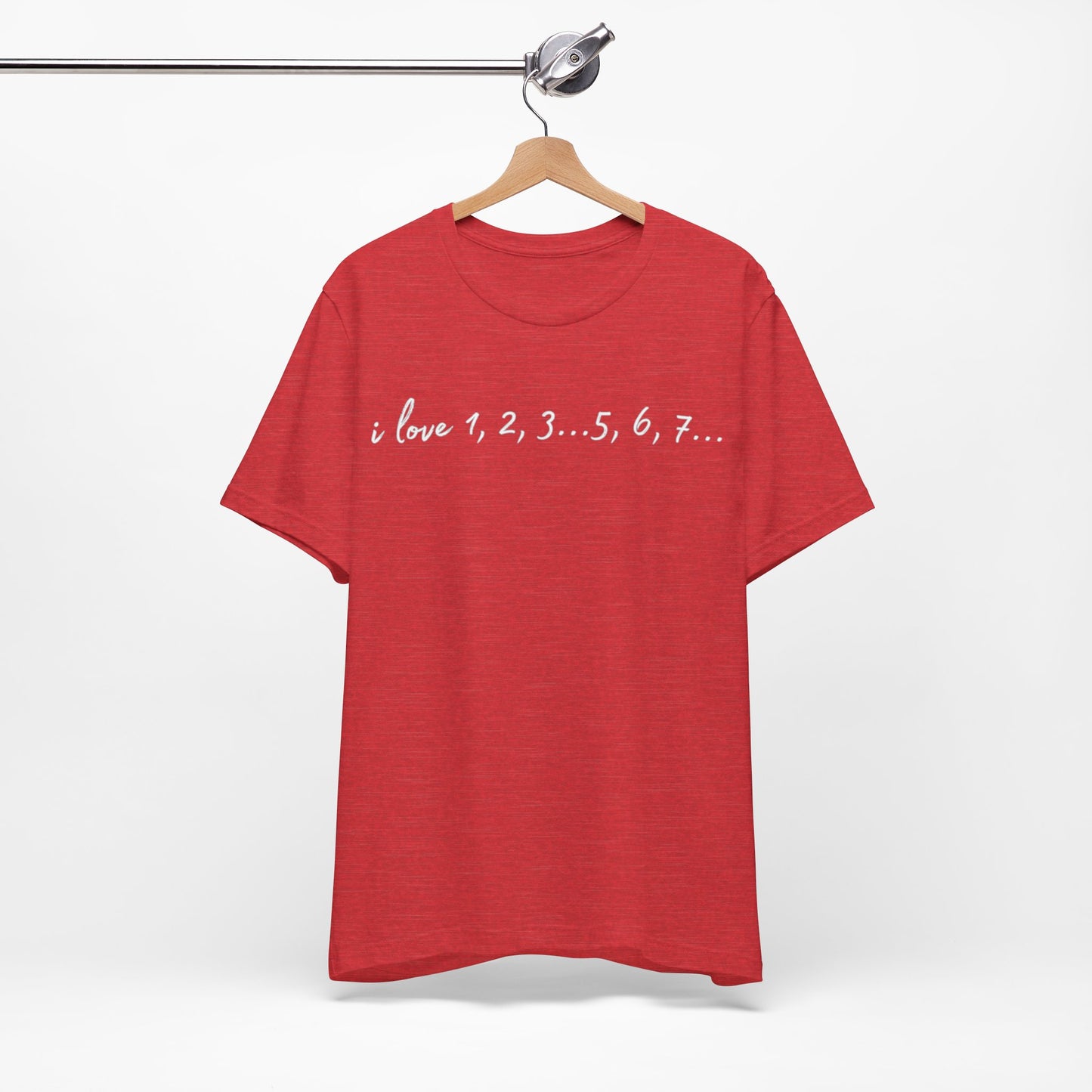 Playful Salsa Dancing Tee - i love 1,2,3...5,6,7... (White Lettering)