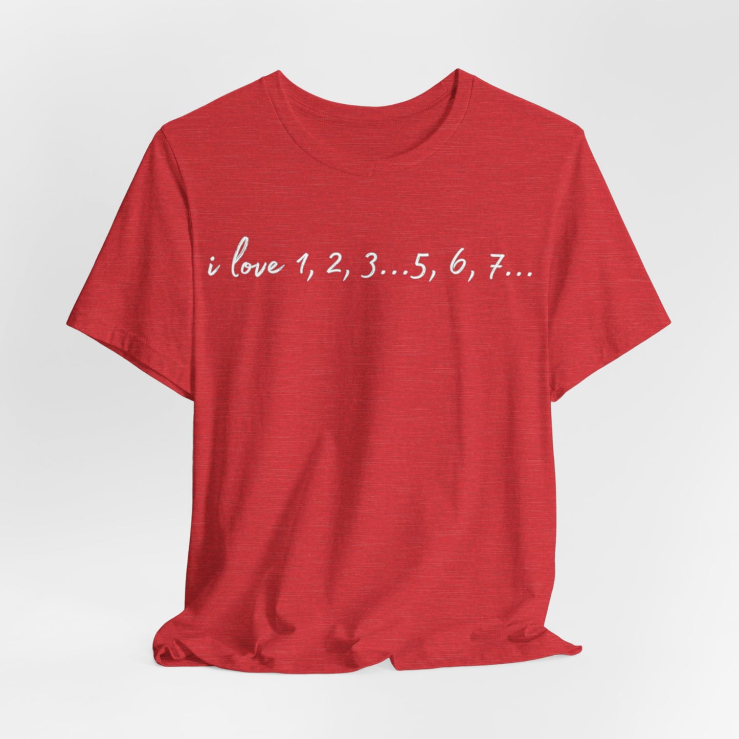 Playful Salsa Dancing Tee - i love 1,2,3...5,6,7... (White Lettering)