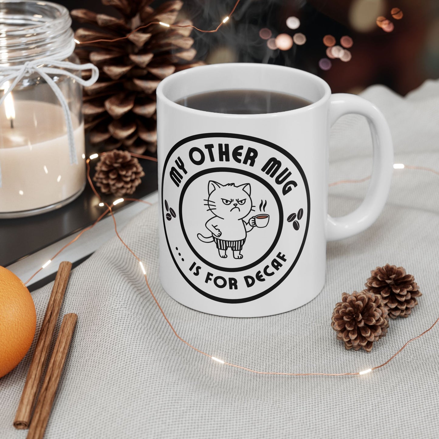 Caffeinated Mood - Coffee Mug With Cute Cat To Start Your Day