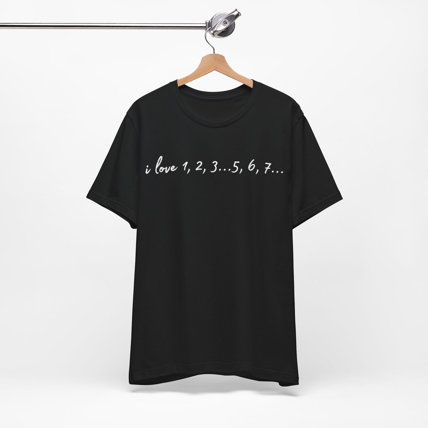 Playful Salsa Dancing Tee - i love 1,2,3...5,6,7... (White Lettering)
