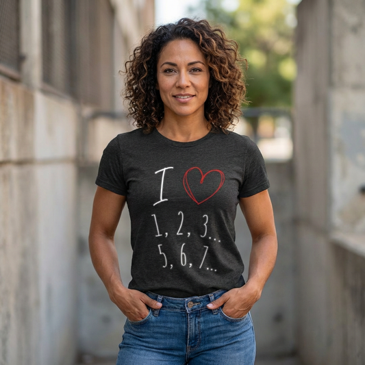 Playful Salsa Dancing Tee - I ❤️ 1,2,3… 5,6,7...   T-Shirt