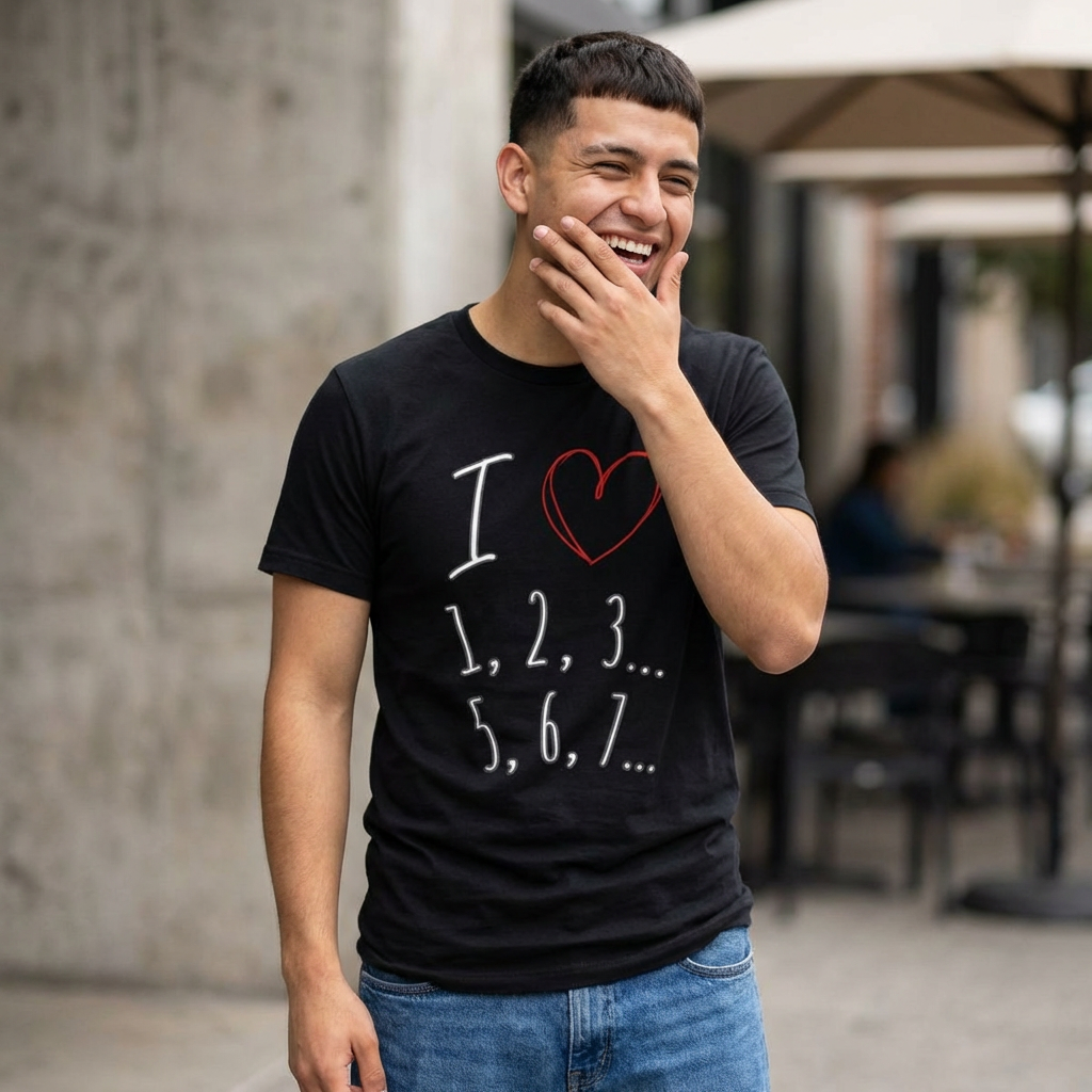 Playful Salsa Dancing Tee - I ❤️ 1,2,3… 5,6,7...   T-Shirt