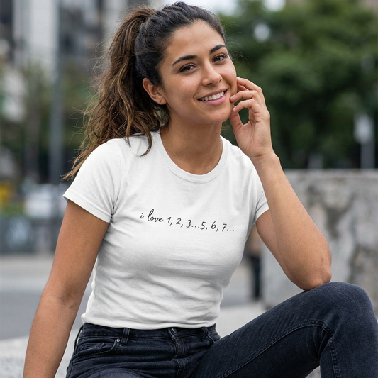 Playful Salsa Dancing Tee - i love 1,2,3...5,6,7... (Semi-Fitted Style)