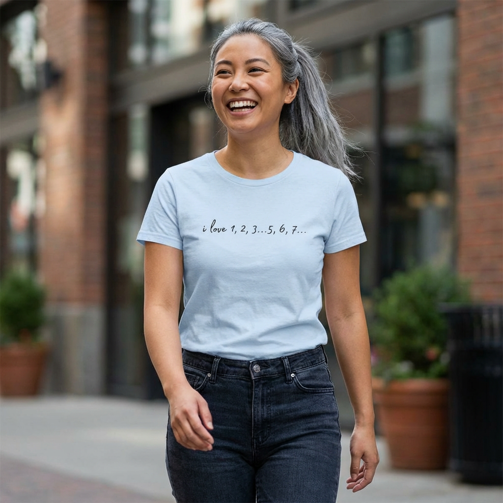 Playful Salsa Dancing Tee - i love 1,2,3...5,6,7... (Semi-Fitted Style)