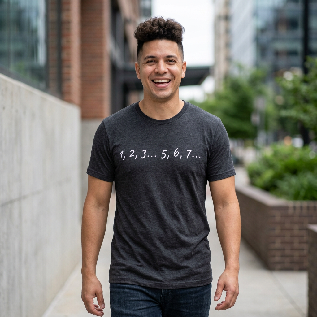 Playful Salsa Dancing Tee - 1,2,3...5,6,7... (White Lettering)