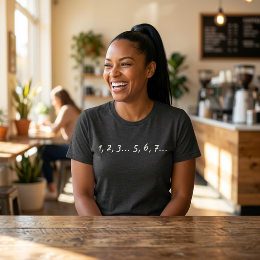 Playful Salsa Dancing Tee - 1,2,3...5,6,7... (White Lettering)