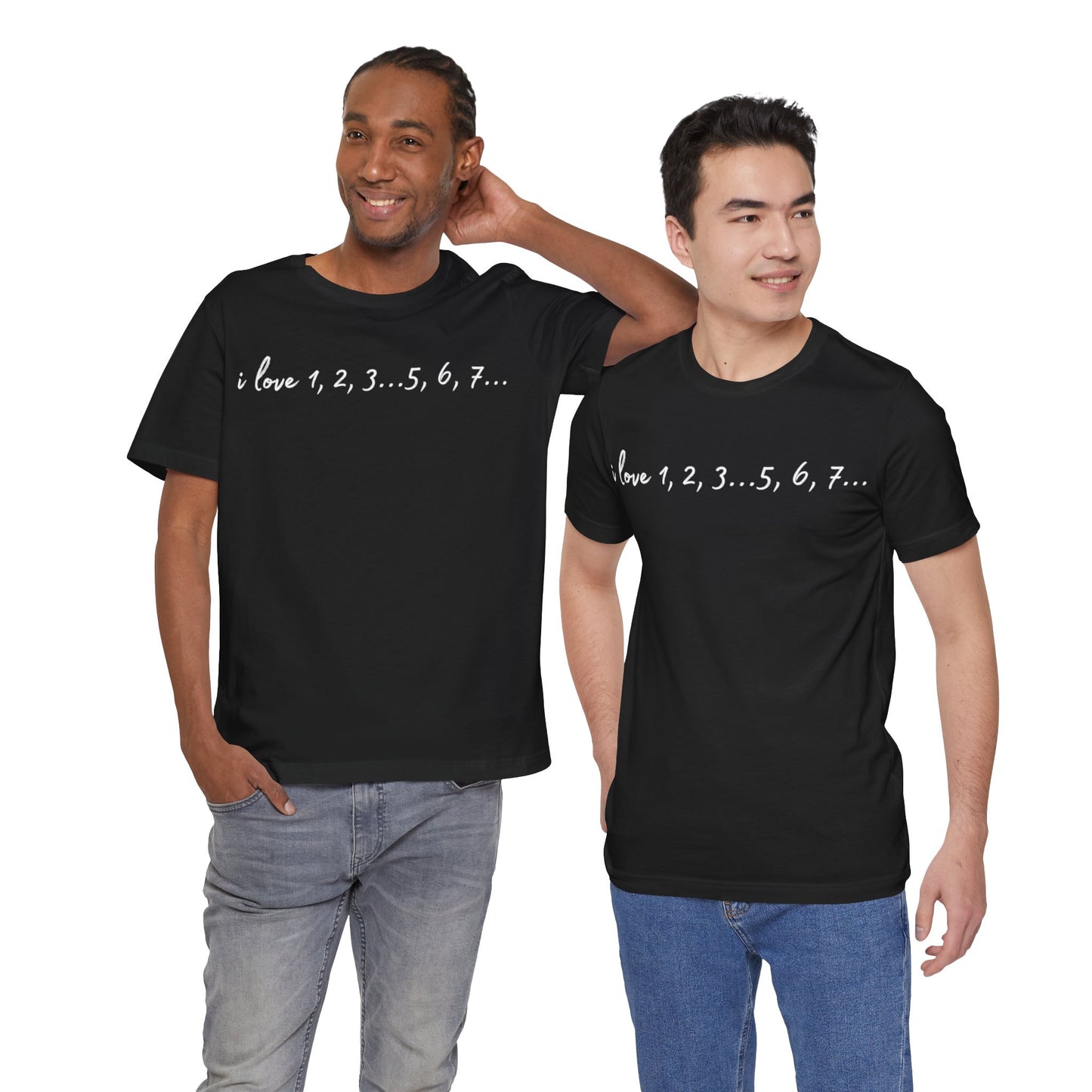 Playful Salsa Dancing Tee - i love 1,2,3...5,6,7... (White Lettering)