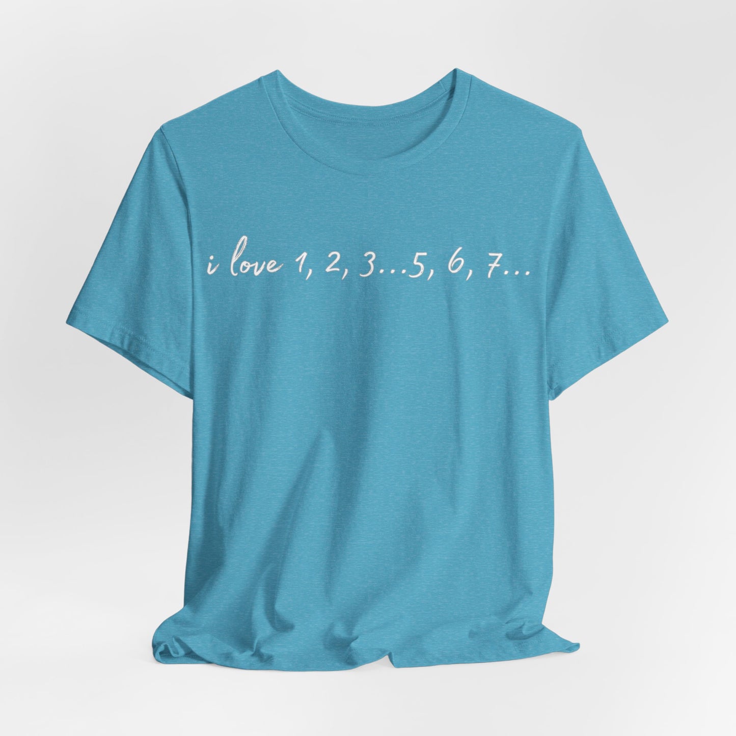 Playful Salsa Dancing Tee - i love 1,2,3...5,6,7... (White Lettering)
