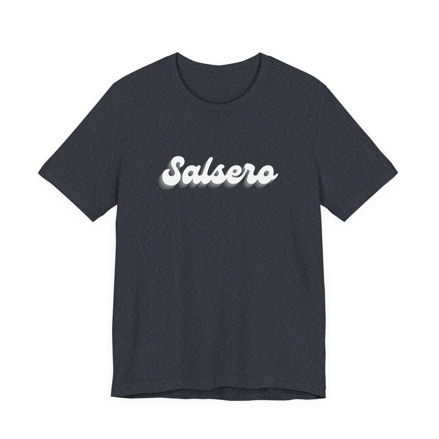 Salsero Script Tee — Retro 3D Text Salsa Dance Shirt