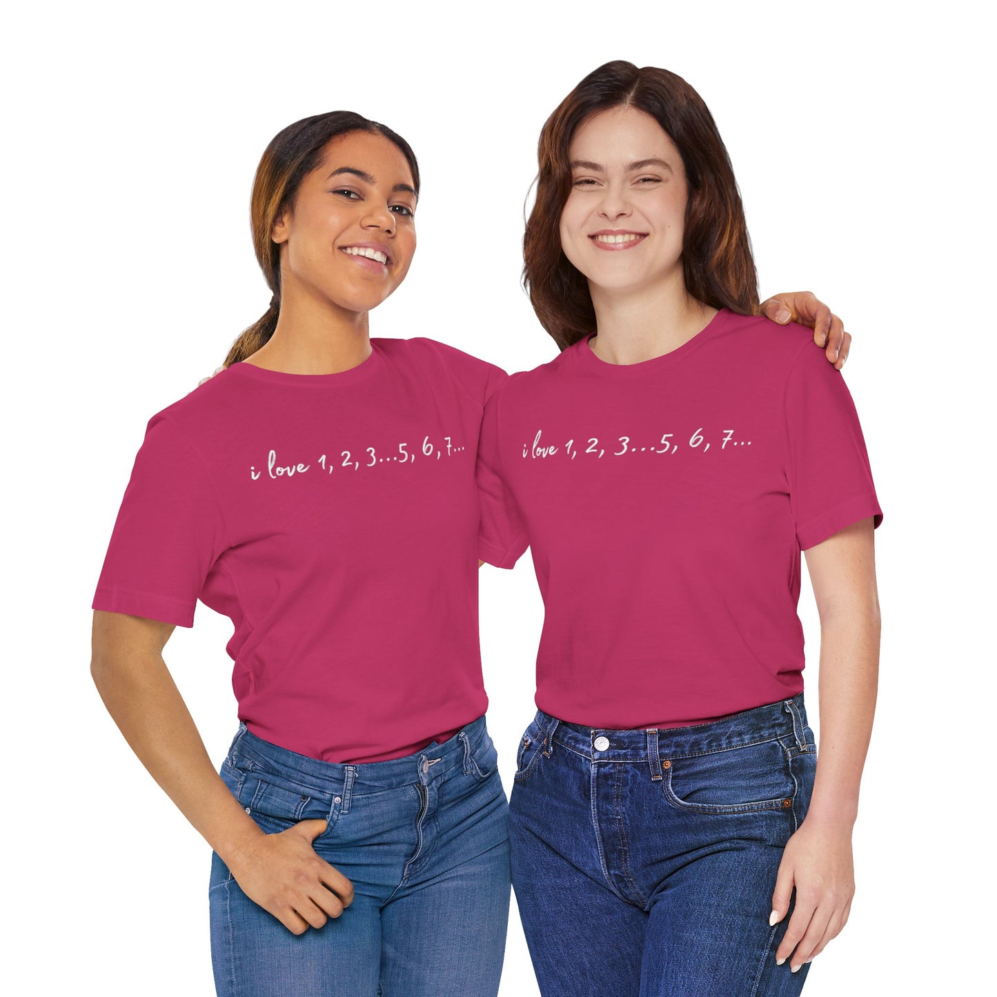 Playful Salsa Dancing Tee - i love 1,2,3...5,6,7... (White Lettering)