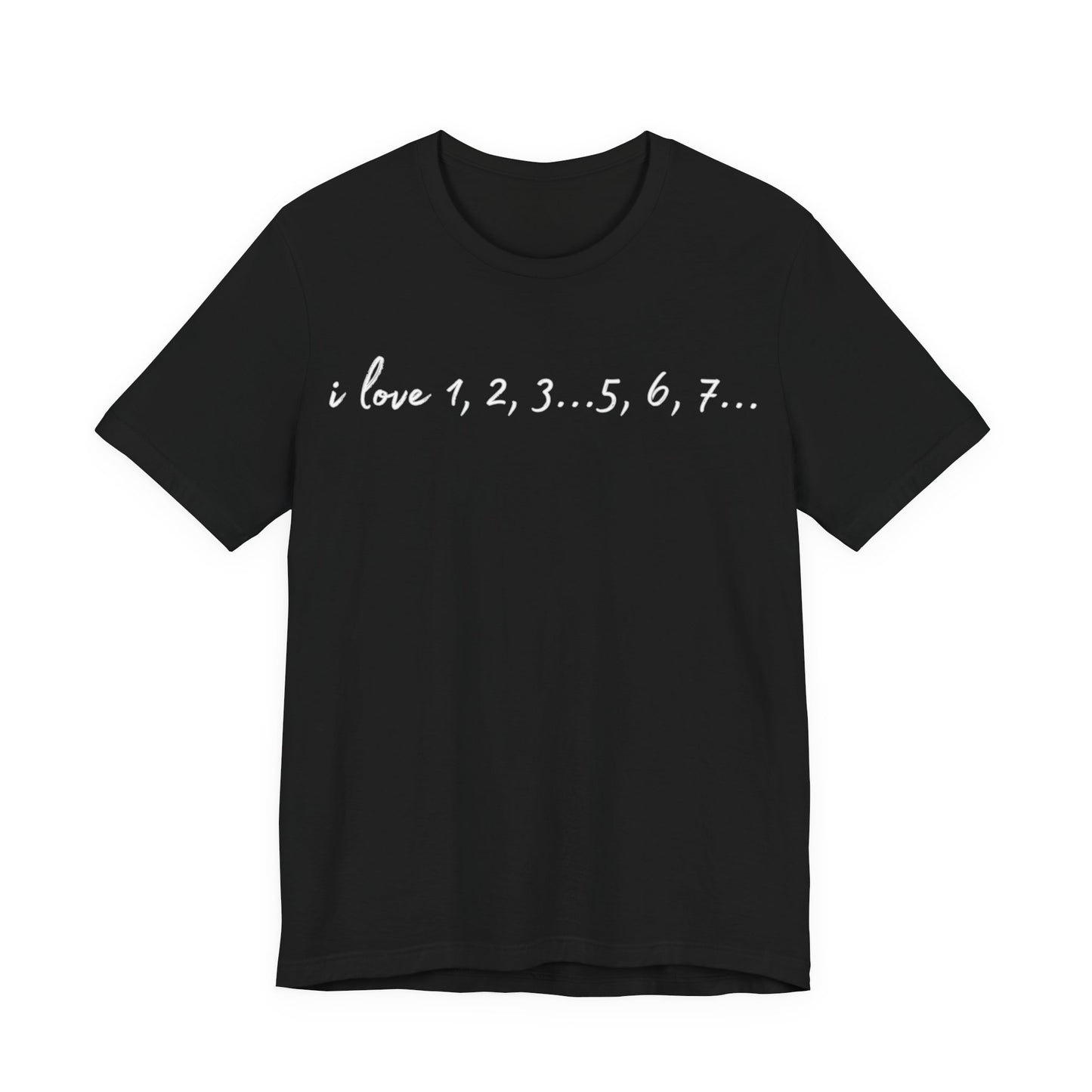 Playful Salsa Dancing Tee - i love 1,2,3...5,6,7... (White Lettering)