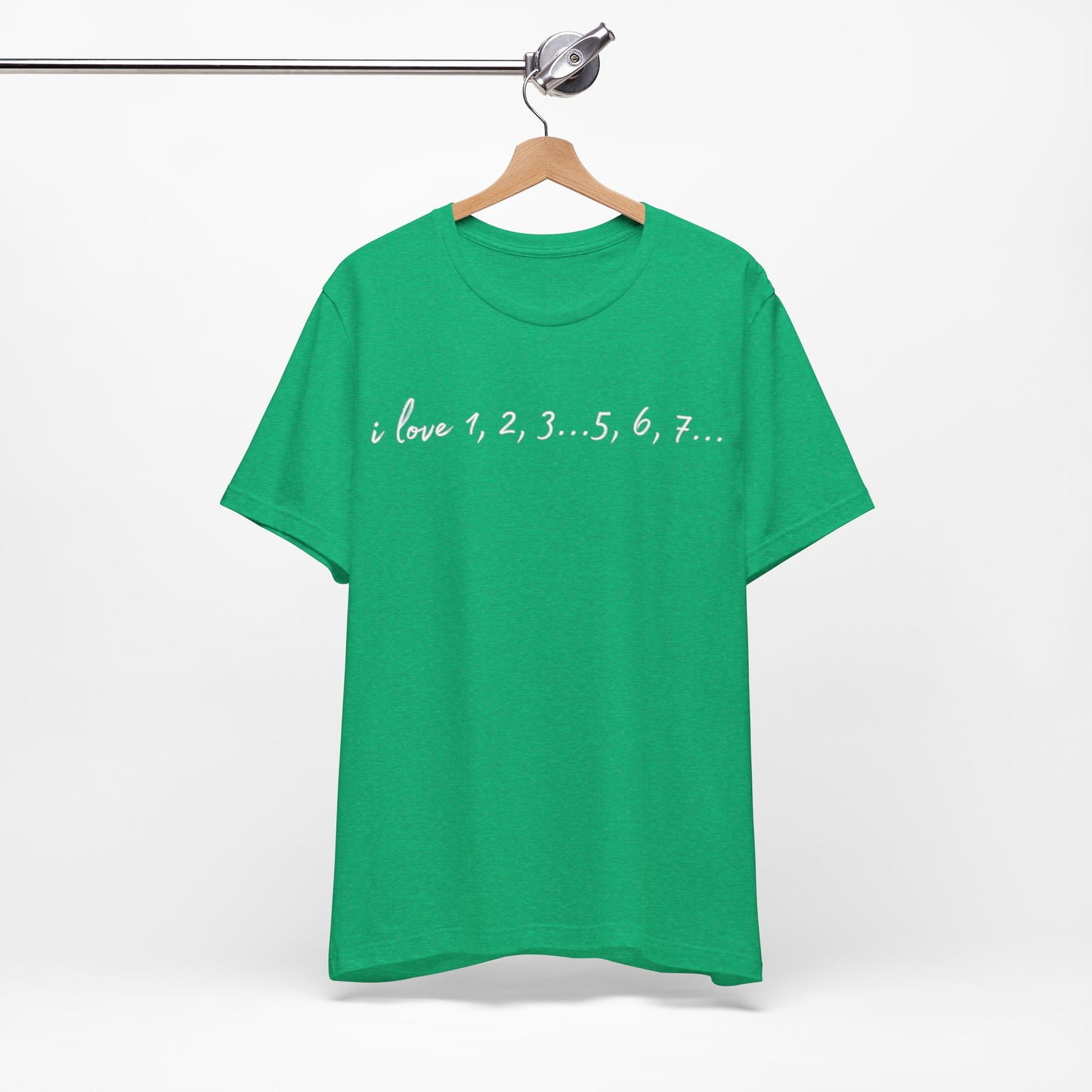 Playful Salsa Dancing Tee - i love 1,2,3...5,6,7... (White Lettering)